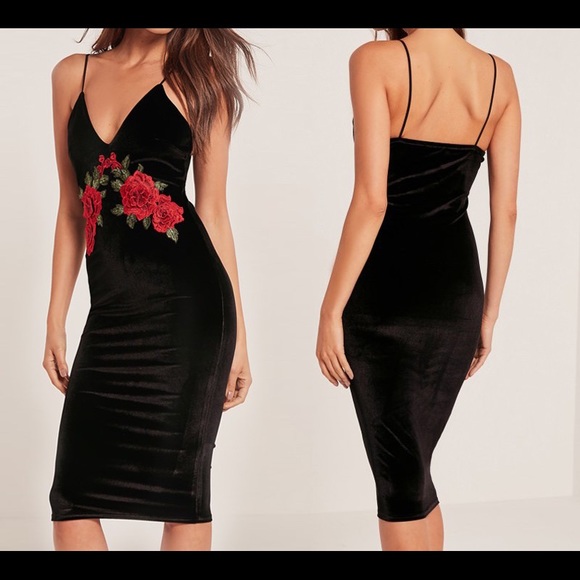 Missguided Dresses & Skirts - MISSGUIDED Velvet Rose Dress